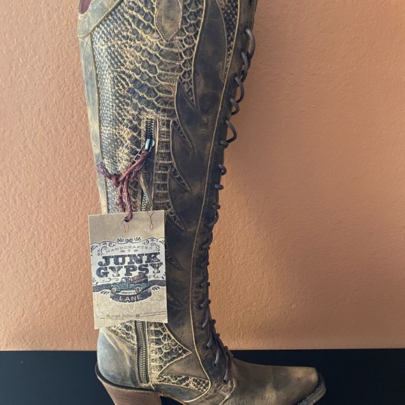 Junk Gypsy Women's Lace Up Boots - Brown - Picture 1 of 6